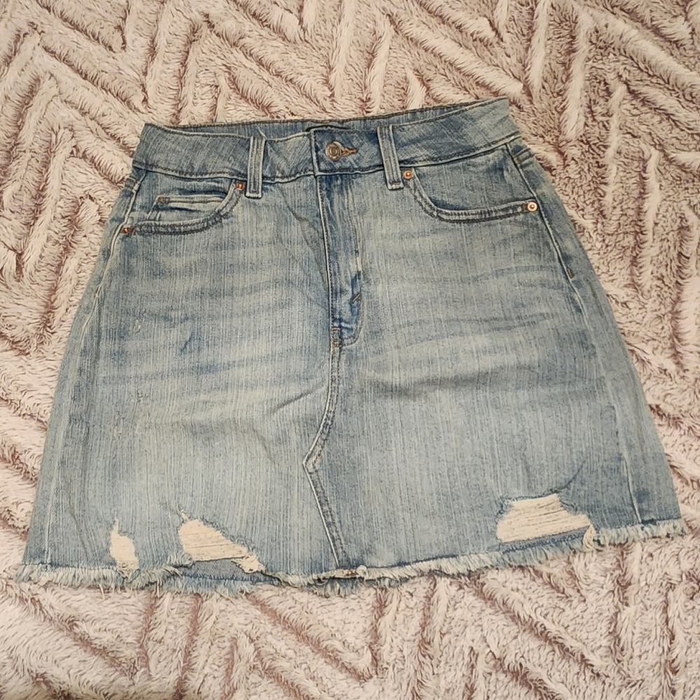 FREE SHIPPING Distressed Denim Skirt